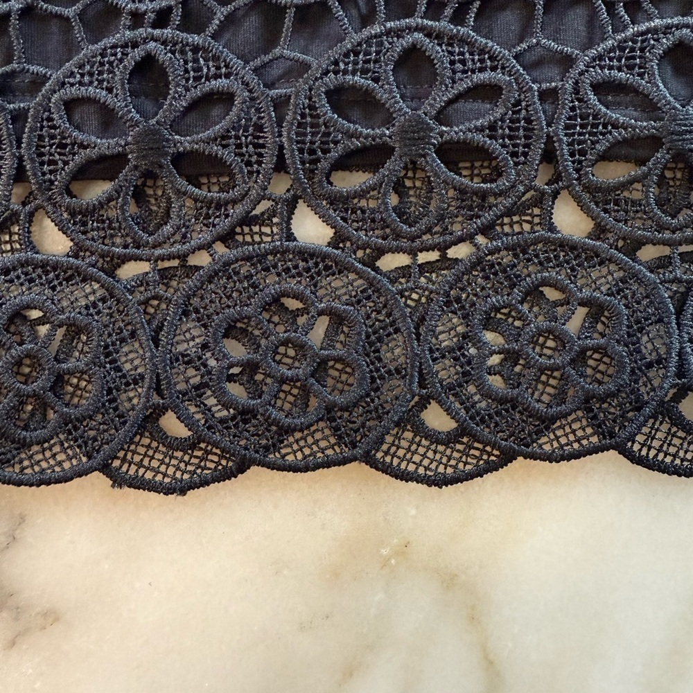 NWT Express Black Lace Crochet Long Sleeve Babydoll Dress Womens size L - Picture 3 of 15